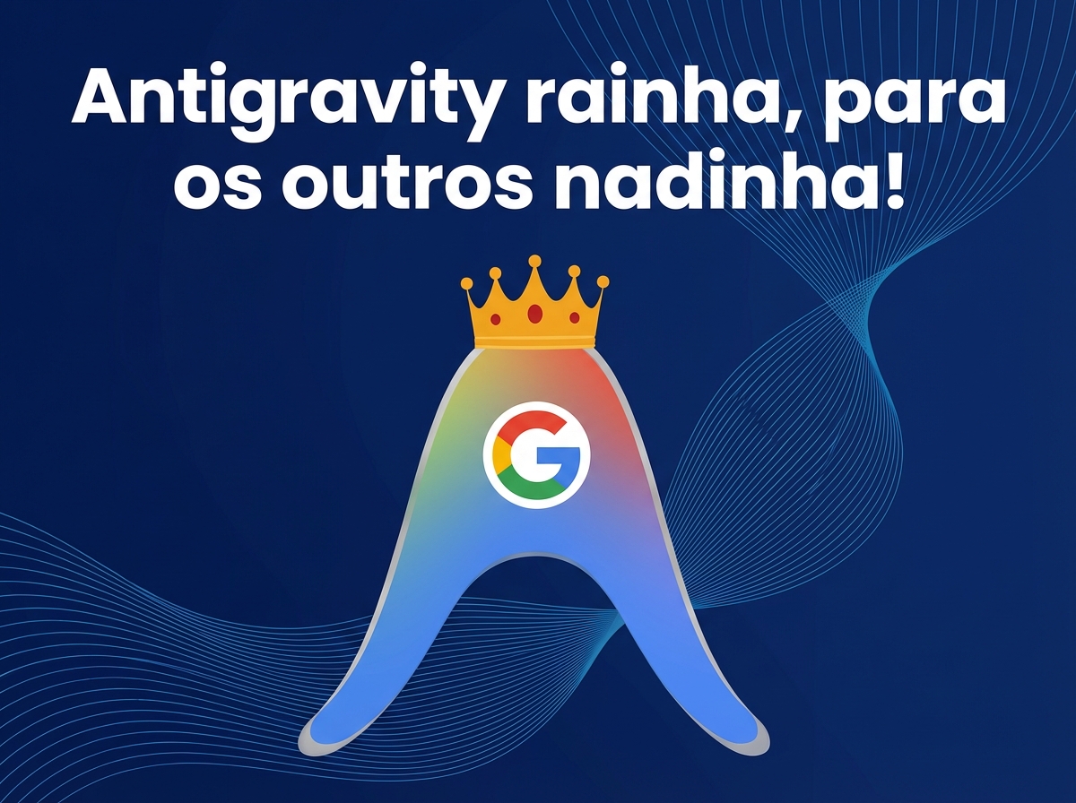 Imagem mostrando a logo da IDE Antigravity com uma coroa