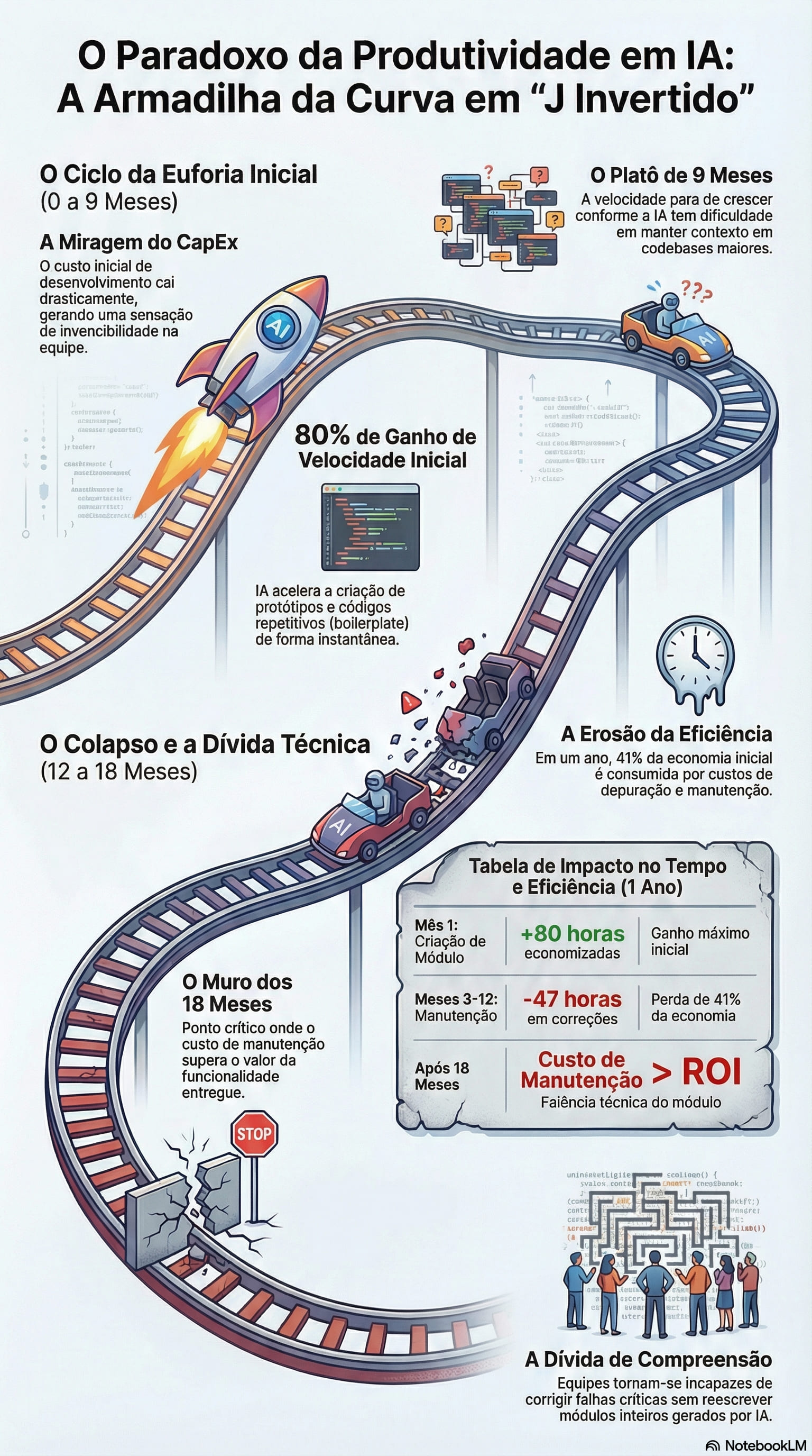 Infográfico mostrando o paradoxo da produtividade